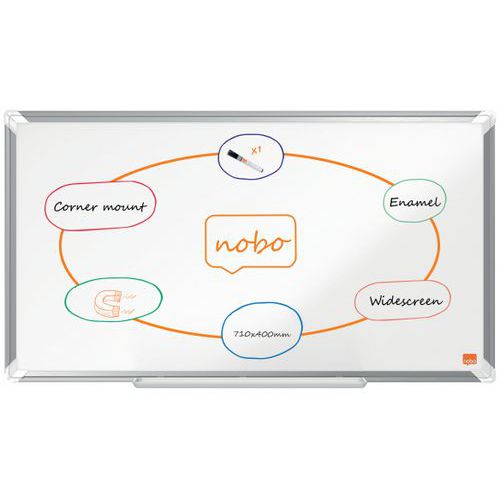 Nobo - Tableau blanc émaillé magnétique 71x40 cm - Premium Plus - Éco-responsable