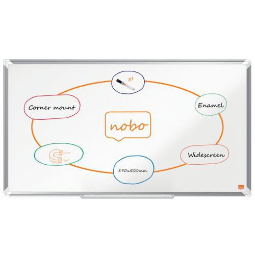 Nobo - Tableau blanc émaillé magnétique 89x50cm - Premium Plus - Surface durable et écologique