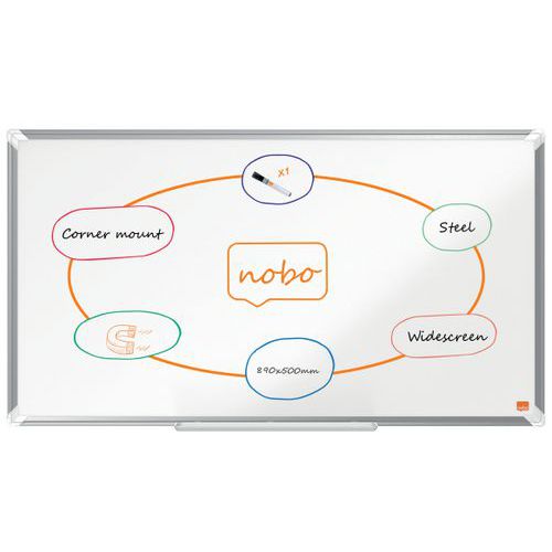 Nobo - Tableau blanc laqué Nano Clean - 50 x 89 cm - Magnétique - Éco-responsable