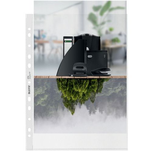 Leitz - Pochettes perforées A4 Re:cycle - Lot de 100 - Polypropylène recyclé transparent