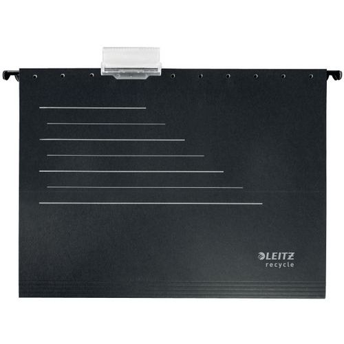 Leitz - Dossiers Suspendus Noir Re:Cycle - 51% Recyclé - 100% Recyclable - Classement Éco-Responsable