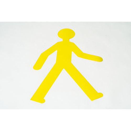 Gergosign - Adhésif PVC Marquage au Sol Bonhomme Jaune - 478x735mm - PVC Résistant