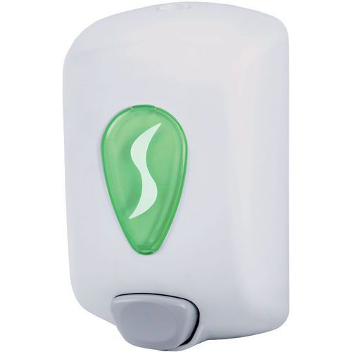 Medial - Distributeur Savon Liquide Stileco Blanc 0,7L - Poussoir Rechargeable - 21cm Hauteur