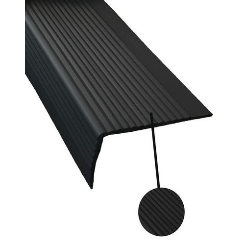 Wattelez - Nez de marche souple à coller 1,5m noir - Antidérapant & Accessible PMR