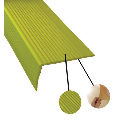Wattelez - Nez de marche souple antidérapant jaune 3m - 45x75mm - Intérieur, Adhésif, Accessibilité handicapé