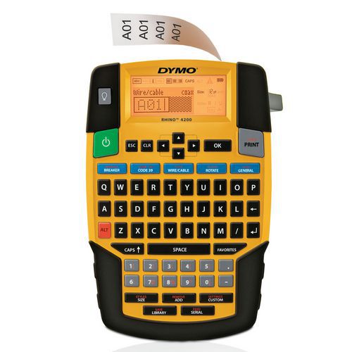 Dymo - Kit étiqueteuse Rhino 4200 - Clavier Qwerty - Noir/Jaune - Matériel Bureautique