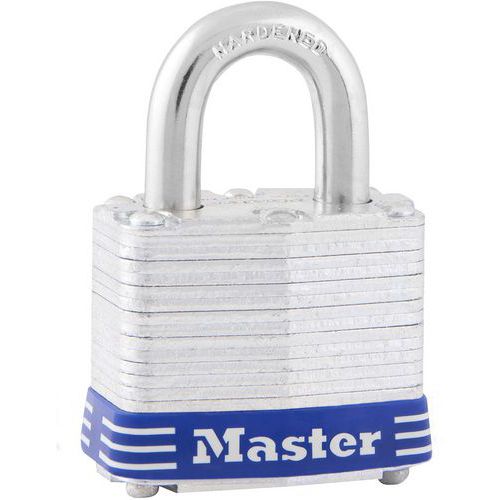 Master Lock - Cadenas Acier Laminé 40mm Or - Anse 7mm - 4 Goupilles - Sécurité Durable