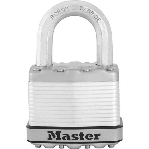 Master Lock - Cadenas Excell Acier Laminé 52mm - Anse 9mm 2.5cm - 4 Clés Incluses - Gris