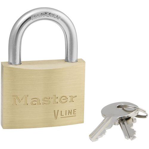 Master Lock - Cadenas à clés Laiton 4150 - 50mm Noir - Anse Acier 7mm - Sécurité Fiable