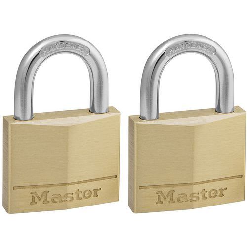 Master Lock - Cadenas à clés laiton massif - 40 mm - Anse acier 6 mm - Doré - Garantie à vie