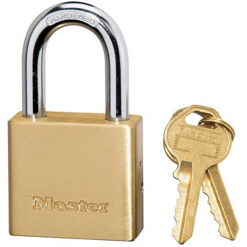 Master Lock - Cadenas à clés no575 en laiton - 4 clés incluses - Anse 7mm - Sécurité durable