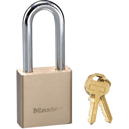 Master Lock - Cadenas à clés no576 en laiton - 4 clés incluses - Anse 8mm - Marron