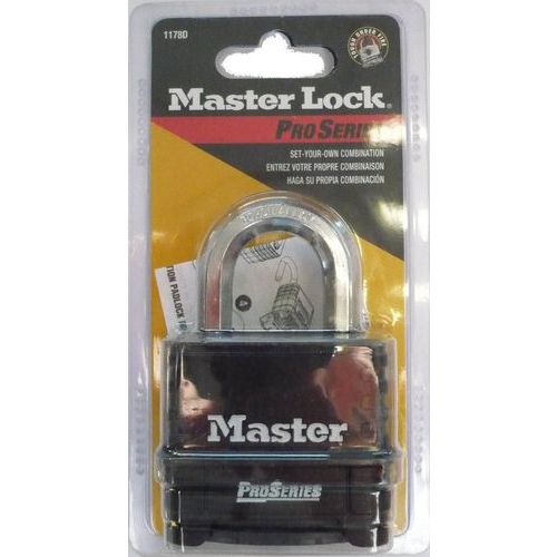 Master Lock - Cadenas à combinaison ProSeries - Anse 28 mm Zinc Noir - 4 molettes - Sécurité durable