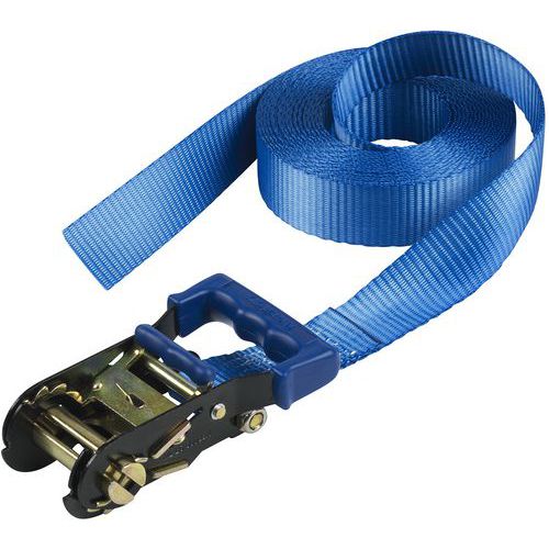 Master Lock - Sangle à cliquet sans crochet Eco - 6m, 800kg CMU, Polyester Bleu, Levage interdit