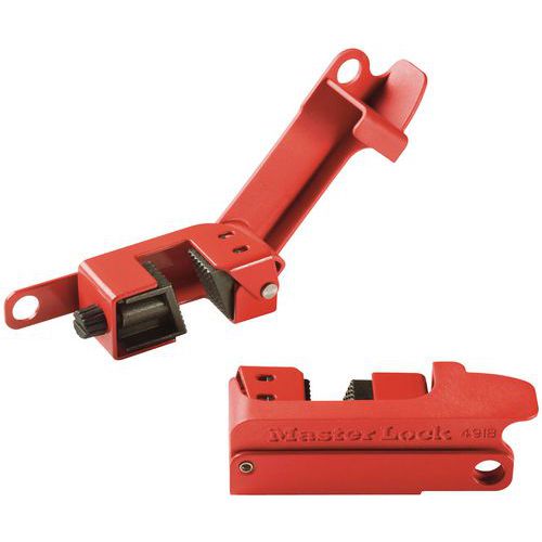 Master Lock - Bloque disjoncteur no491 - Rouge/noir - Acier - Sécurité durable