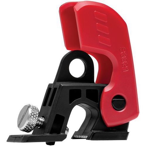 Master Lock - Bloque disjoncteur 3821 Rouge/Noir - Élastomère thermoplastique - Sécurité Fiable