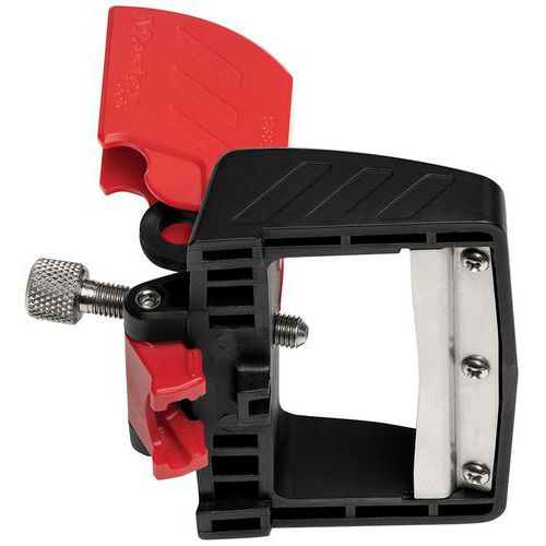 Master Lock - Bloque disjoncteur no3823 - Rouge/noir - Élastomère thermoplastique - Sécurité durable