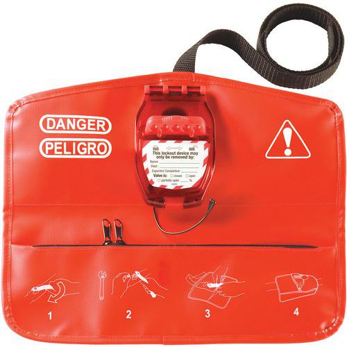 Master Lock - Bloque vannes à sphère 468 - Rouge 102mm Polyester - Sécurité Durable