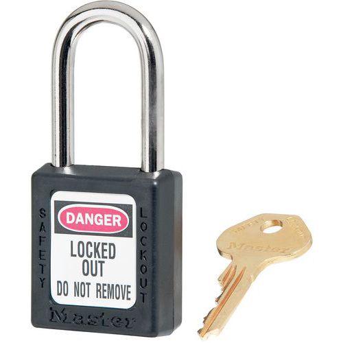 Master Lock - Cadenas de consignation - Anse acier 6mm - Noir - Sécurité durable