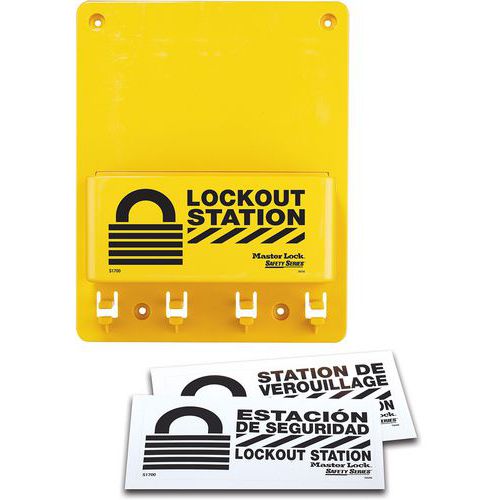 Master Lock - Station de consignation n°1700 - Jaune - Polycarbonate - 4 clés - Largeur 196mm