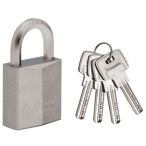 Master Lock - Cadenas à clés réversibles 1145PEURD - 23mm Laiton Acier - 4 Clés Argent
