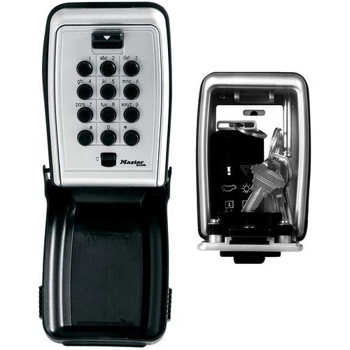 Master Lock - Boîte à clés à combinaison no5423 - Aluminium Noir/Gris - 110x79mm - Sécurité à code