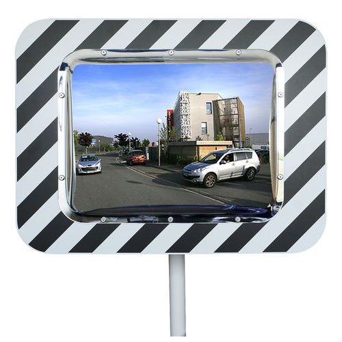 Kaptorama - Miroir Routier Ecochok 400x600 mm - Conforme Voie Publique - Vision 90° - Extérieur