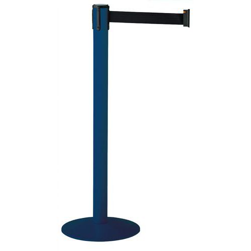 Poteau à Sangle Noire Sur Socle Paceo - 3 M - Bleu