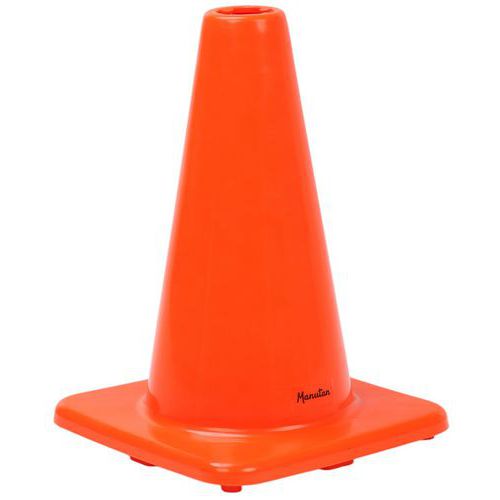 Manutan Expert - Cône de balisage H30 cm Orange PVC - Signalétique de sécurité robuste et visible