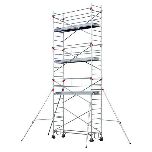 Duarib - Échafaudage Roulant Rollstar 295 - Hauteur de Travail 9.10m - Acier - Charge 340kg