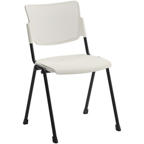 Quadrifoglio - Chaise visiteur Campus 4 pieds - Polypropylène Blanc - Empilable - Confort et Durabilité