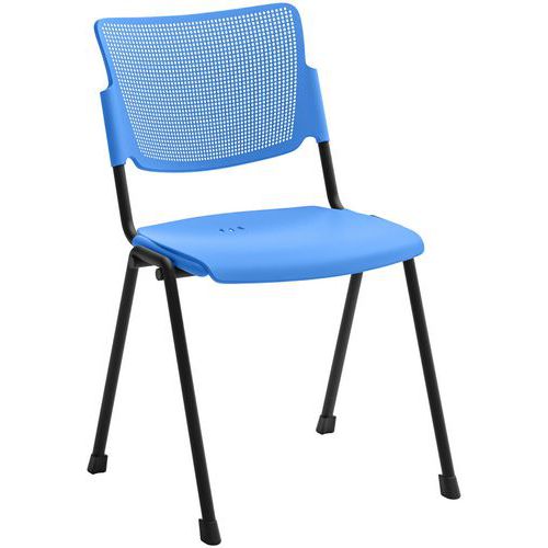 Chaise Campus À 4 Pieds Polypropylène Pour Visiteur - Bleu