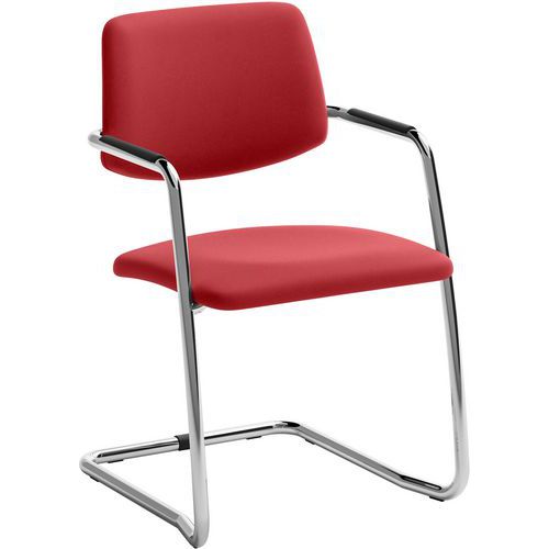 Chaise Luge Pour Visiteur Et Collectivités En Tissu - Rouge