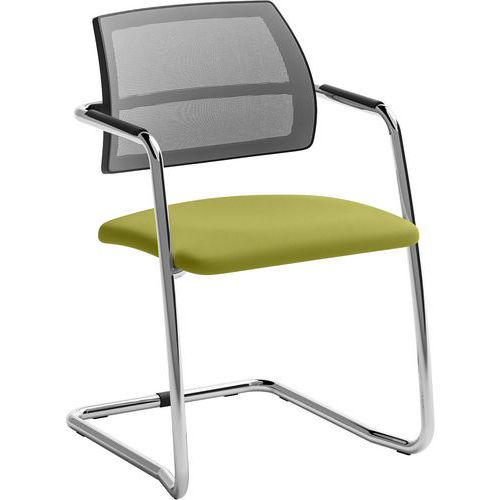 Chaise Luge Tissu Avec Dossier Résille Pour Visiteur - Vert