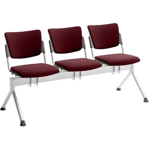 Poutre Campus Tapissée Écocuir Visiteur-3 Places-bordeaux