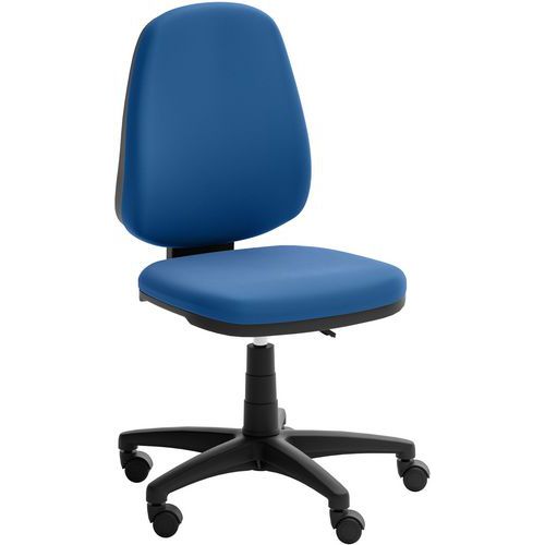 Quadrifoglio - Siège de bureau bas Open - Éco-cuir Bleu - Télétravail - Ergonomique