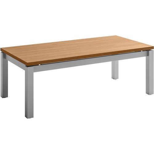 Table Basse À Café - 120x60cm - Noyer/aluminium