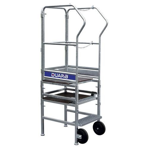 Duarib - Plateforme Cabri 3 marches - Acier - Charge 150kg - Hauteur travail 2.8m - PIRL - Norme NF