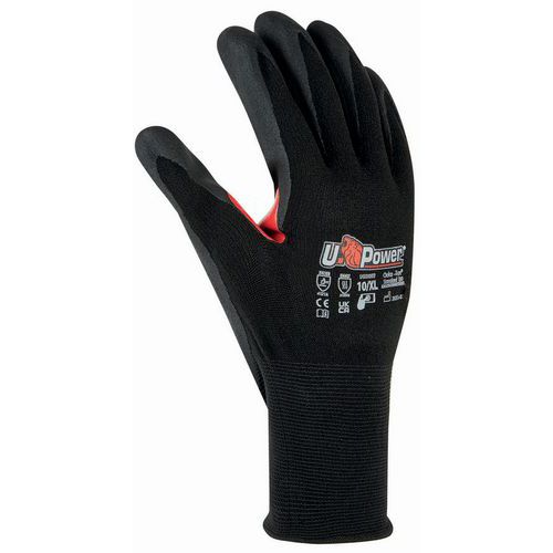 U Power - Gants de manutention FLYNT T8 - Enduction Nitrile Paume - Taille 8 - Résistance et Tactilité
