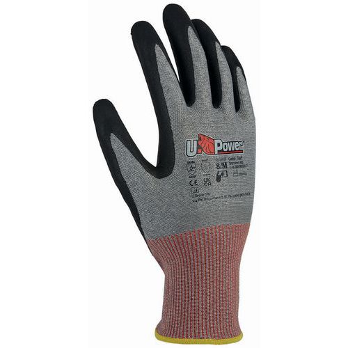 U Power - Gants anticoupure niveau F MAZURKA - Taille 9 - Enduction nitrile - Gris/Noir