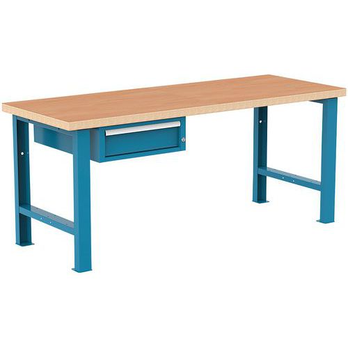 Établis Bleu Clair 1500x750x840 Cap. 600kg Et 3 Tir. 75kg