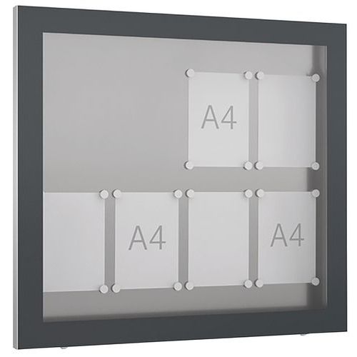 Vitrine D'affichage Gg8 - Murale - Anthracite - 8 Feuilles