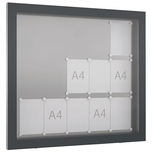 Vitrine D'affichage Gg12 - Murale - Anthracite - 12 Feuilles