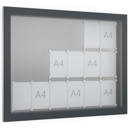 Vitrine D'affichage Gg18 - Murale - Anthracite - 18 Feuilles