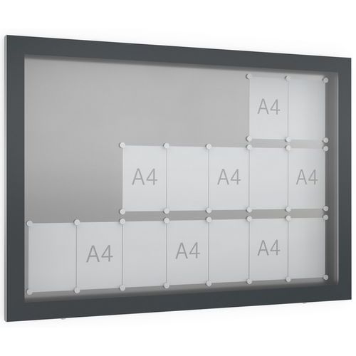 Vitrine D'affichage Gg21 - Murale - Anthracite - 21 Feuilles