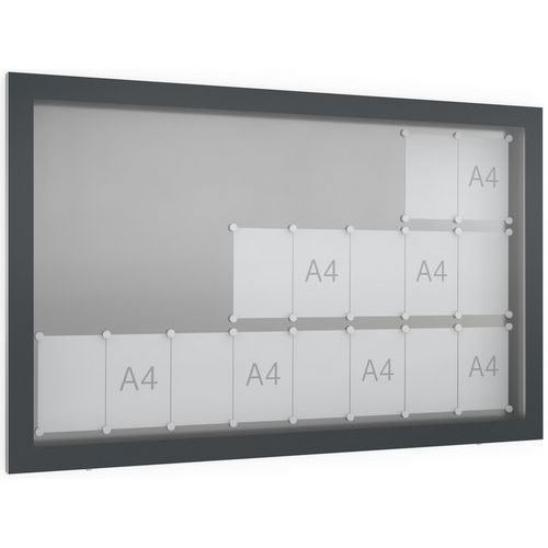 Vitrine D'affichage Gg24 - Murale - Anthracite - 24 Feuilles