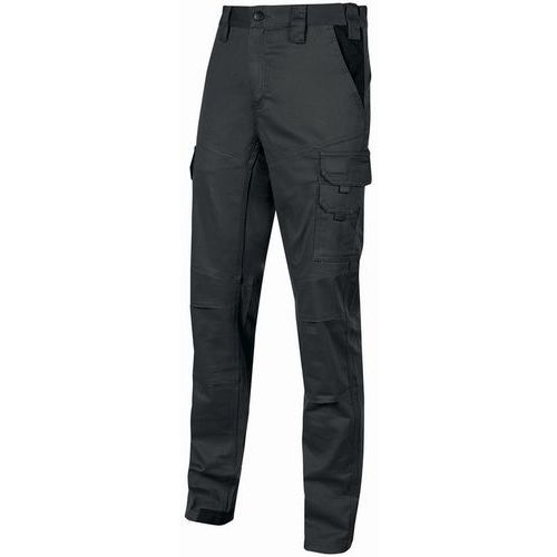 U Power - Pantalon de travail GUAPO BLACK CARBON - Taille XXL - Noir 245 g/m² - Résistant et Confortable