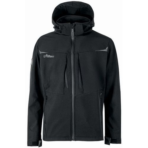 U Power - Veste Softshell VERVE BLACK - XL - 310 g/m² - Respirante et Imperméable
