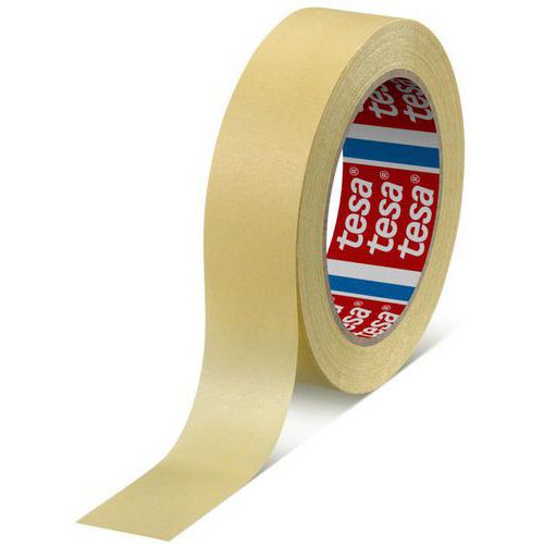 Tesa - Ruban de masquage papier beige 25mm x 50m - Modèle 4323 - Résiste à l'eau et 50°C