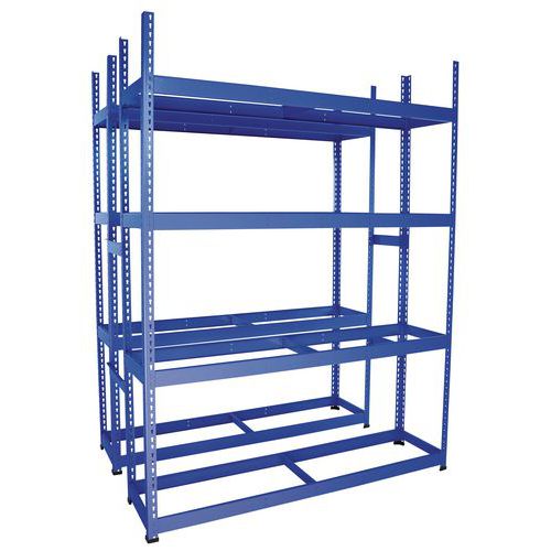 Manutan Expert - Rayonnage pour pneus Rapid 1 - 2440x2440x455 mm - 4 niveaux - Bleu - Charge 1000 kg